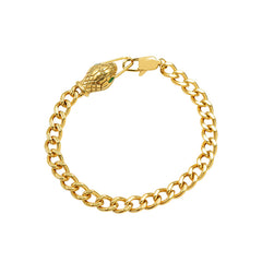 18K Gold-Plated Snake Head Chain Bracelet