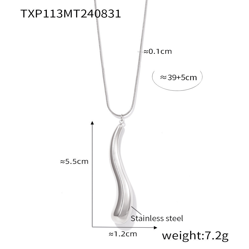 Elongated Teardrop Necklace or Earrings
