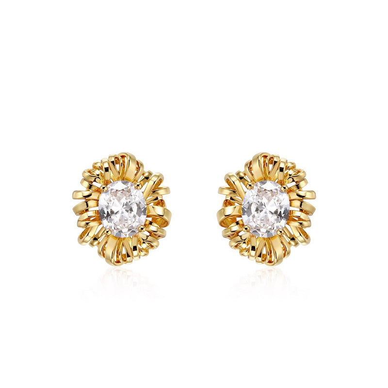 Marielle Organic Pavé Twisted Stud Earrings