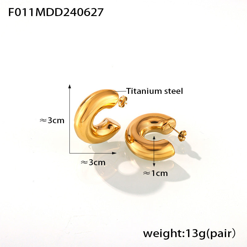 Polished Sculptural Hoop Earrings