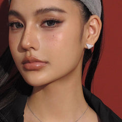 Camille Dainty Pavé Triangle Stud Earrings