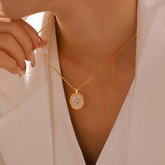 18K Gold-Plated Shell Pendant Necklace & Chain