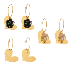 18K Gold-Plated Resin Heart Drop Earrings