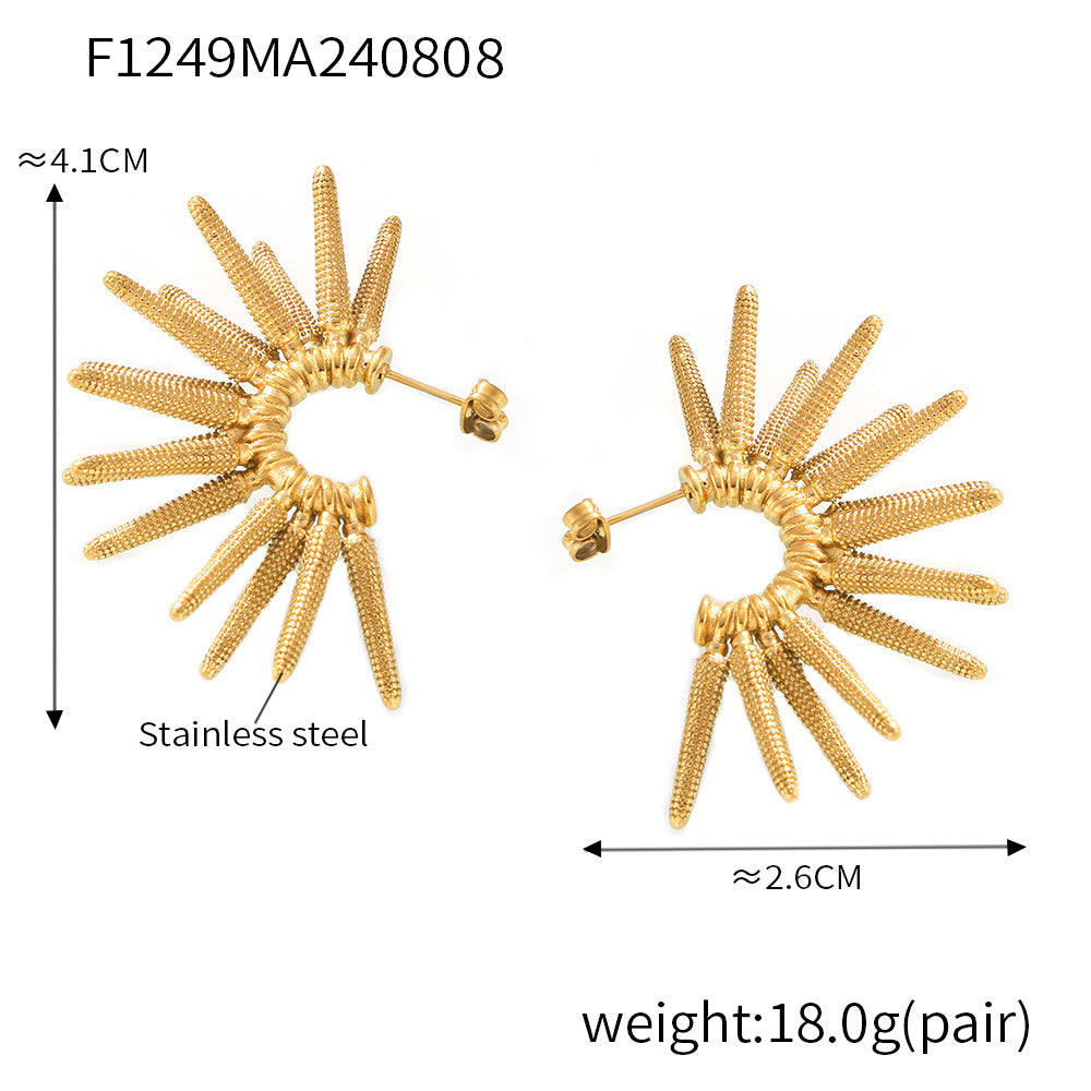 18K Gold-Plated & Silver-Tone Sunburst Earrings