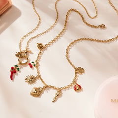 Toggle & Mixed Charm Stainless Steel Necklaces