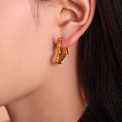18K Gold-Plated Heart Detail Earrings