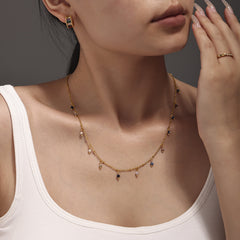 Colorful Stone Beaded Necklaces & Flat Chain