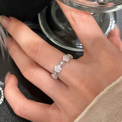 Camille Pavé Floral Adjustable Ring