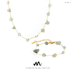 Green Natural Stone Chip Necklace or Bracelet
