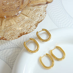18K Gold-Plated & Silver-Tone Rounded U-Hoops