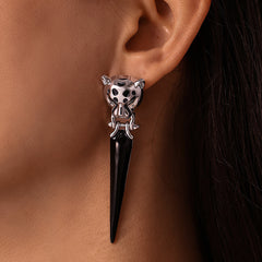 Leopard Head Geometric Drop Earrings