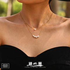 Pearl-Look Five Bead Necklace