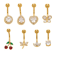 Cubic Zirconia Navel Barbell Designs