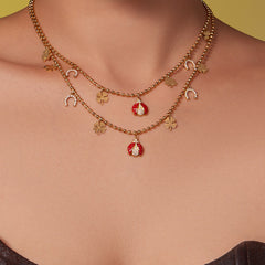 18K Gold-Plated Ladybug Charm Jewelry
