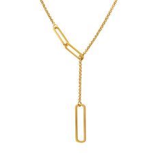 Long Geometric Sliding Lariat Necklace