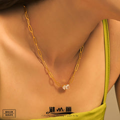 18K Gold-Plated Cubic Zirconia Pendant Necklace