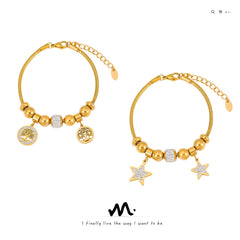 Celestial Charm Snake Chain Bracelet