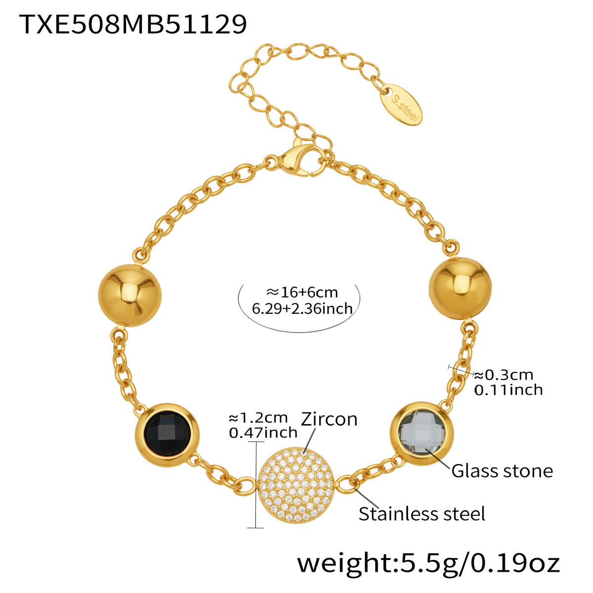 Round Stone Accent Bracelet or Earrings