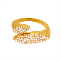 Cubic Zirconia Curved Open Ring