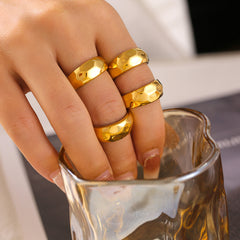 18K Gold-Plated Sculptural Faceted Band Ring