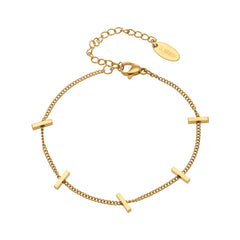 18K Gold-Plated Bar Link Bracelet