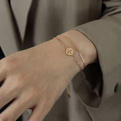 18K Gold-Plated Good-Fortune Coin Bracelet