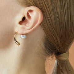 Nicolette Vintage-Inspired Pearl Teardrop Stud Earrings