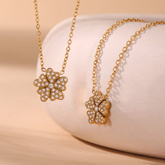 Cubic Zirconia Flower Necklace or Bracelet