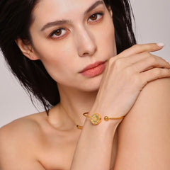 Shell Accent Daisy Open Cuff