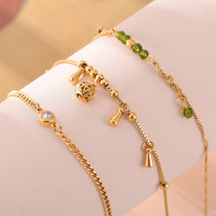 Teardrop Sparkling Charm Anklet