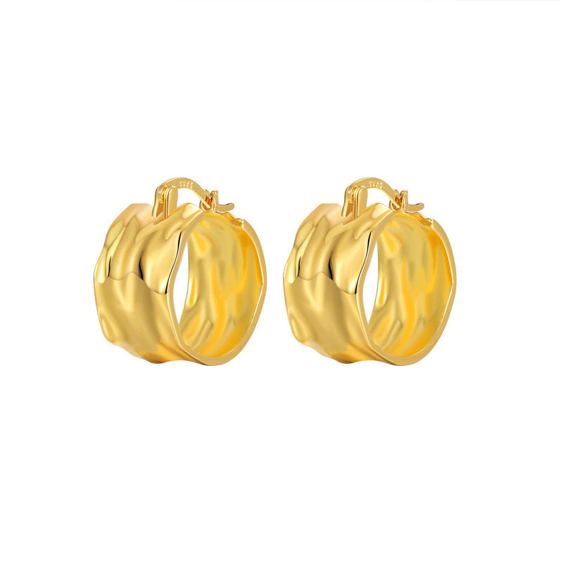 Sculptural Folded Hoop Earrings