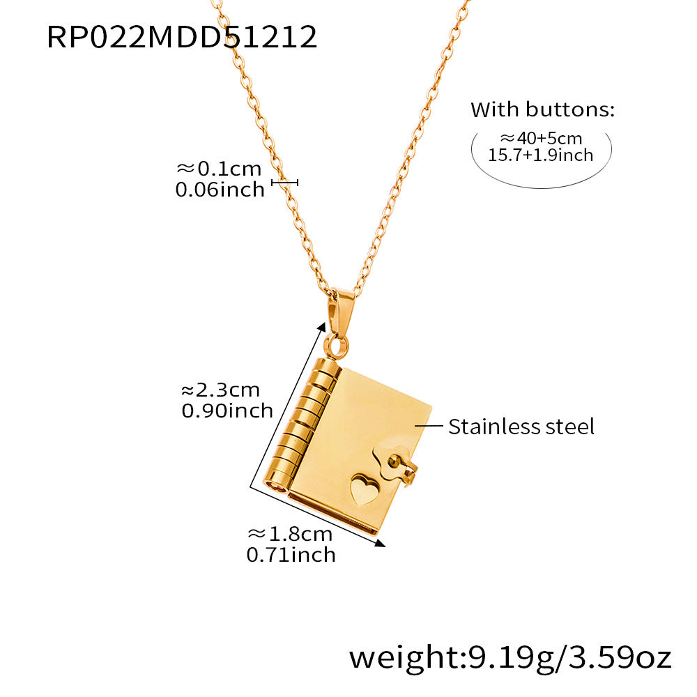 Family Message Book Pendant Necklace