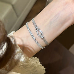 Nicolette Vintage-Inspired Pavé Horseshoe Bracelet