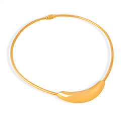 Sculptural Curved Stainless Steel Collar Necklace