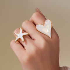 18K Gold-Plated Shell Heart or Starfish Jewelry