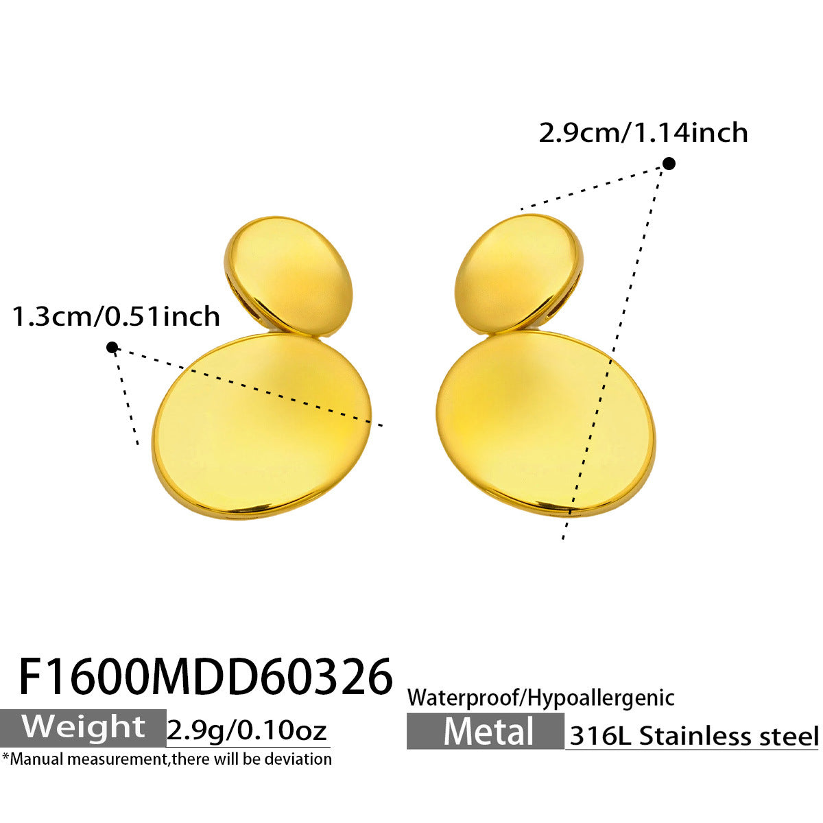 18K Gold-Plated & Silver-Tone Double Oval Drop Earrings