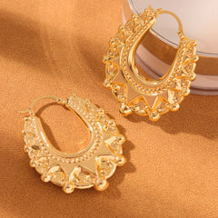 Textured Openwork Statement Hoop Earrings