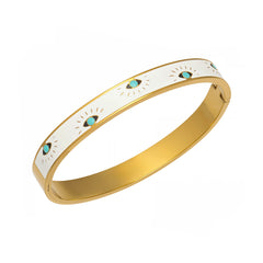 18K Gold-Plated Enamel Eye Bangle