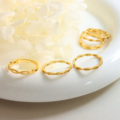 18K Gold-Plated Openwork Stacking Rings
