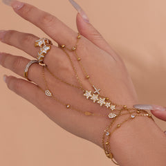18K Gold-Plated Cubic Zirconia Hand Chains