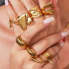 Gold-Tone Sculptural Statement Ring Designs