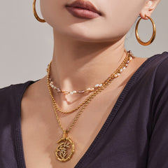 Bamboo-Link Necklace, Pearl Necklace or Bracelet