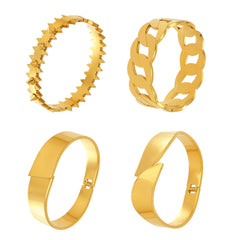 18K Gold-Plated Bold Geometric Bangle Bracelet