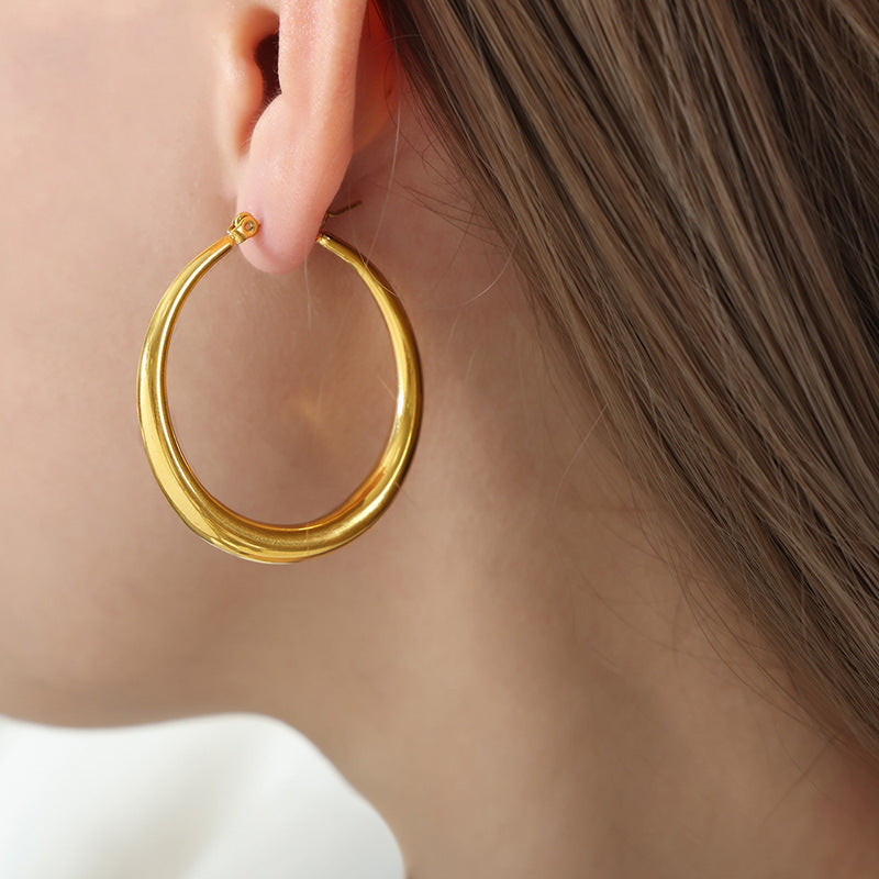Large Polished 316L Stainless Steel Hoop Earrings
