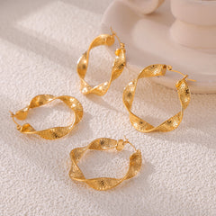 Textured Twisted Hoop Earrings
