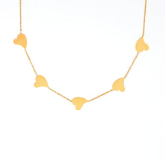 18K Gold-Plated Heart Station Necklace