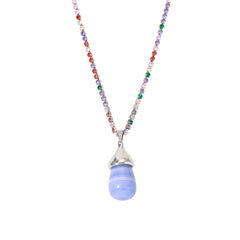 Sparkling Chain Resin Teardrop Pendant Necklace