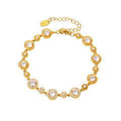 18K Gold-Plated Cubic Zirconia Link Bracelet