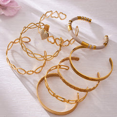 Gold-Tone Geometric Open Cuff Designs