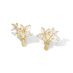 Camille Vintage-Inspired Cat's-Eye Floral Stud Earrings